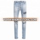 2018 fashion shiny light blue ripped jeans for men zm264