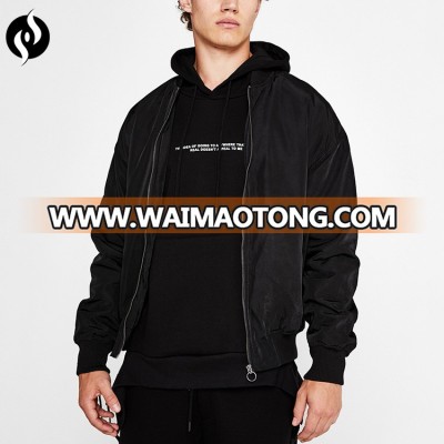 New arrival unique design fashion men coat spring lace up custom black bomber jacket