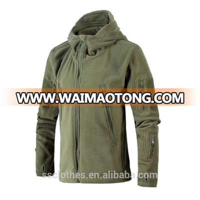 Polar fleece softshell full zip military jacket men tactical fleece jacket