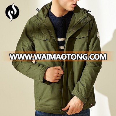 2018 latest fashion custom men's windproof jacket hooded jacket