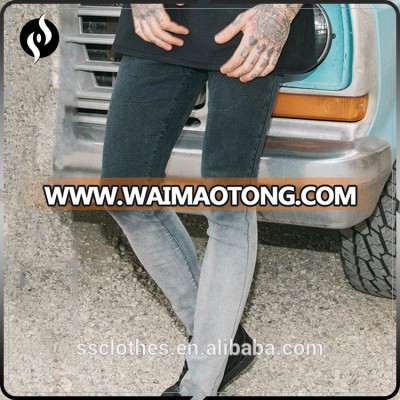 Wholesale new custom design black dip dye blank denim skinny jeans men