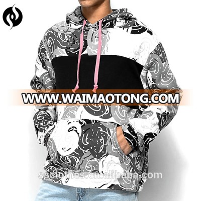 Fashion wholesale promotion hip pop fleece floral all over print hoodies