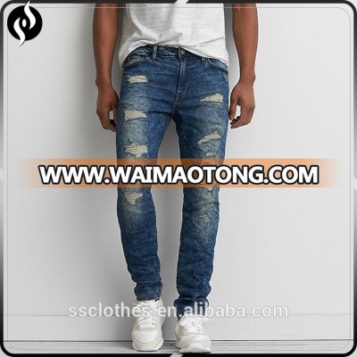 Fashionable design male clothing slim custom polyester mens jeans 2017