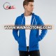 High Quality Men Cotton Fitted Trims Zipper up Hoodie with Drawstring Hood